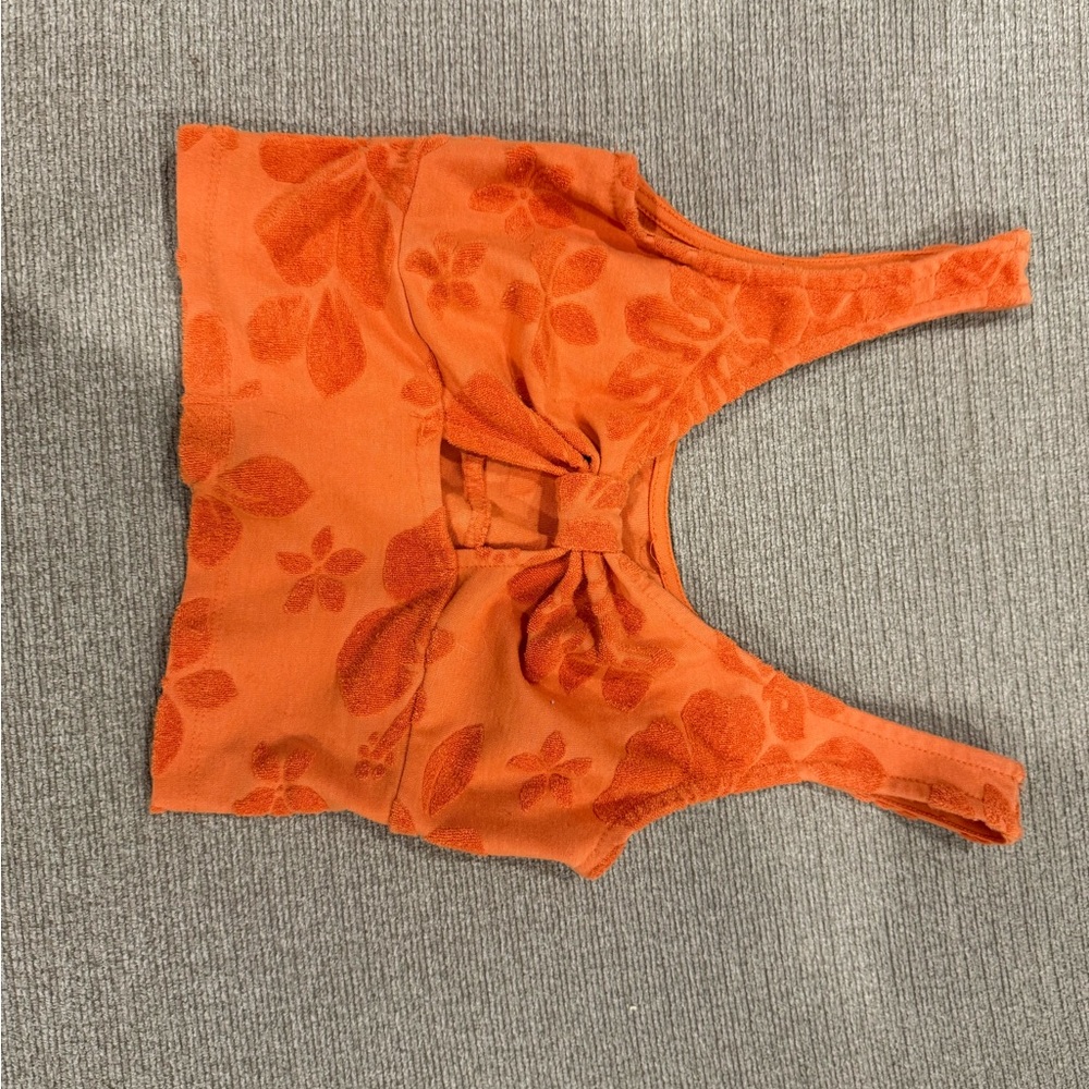 Orange Floral Crop Top